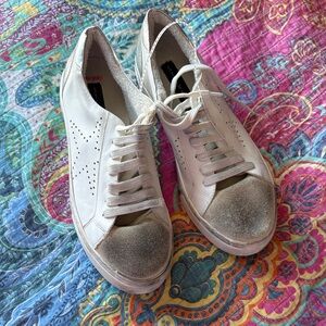 Steven By Steve Madden White and Silver Sneakers